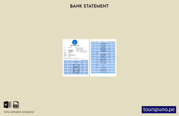 listo para imprimir plantilla de páginas de Word de extracto bancario del Banc 4
